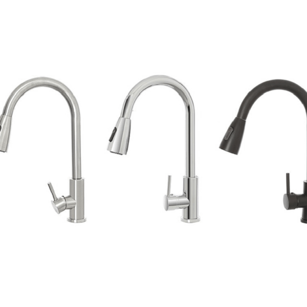 Miscelatore Lavello Monoforo Monocomando Doccetta Estraibile serie Kitchen Varie finiture